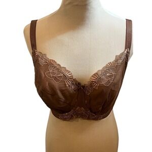 NWT Panache Superbra Loretta Balconnet Bra 30HH Caramel Full Cup Lace Detail